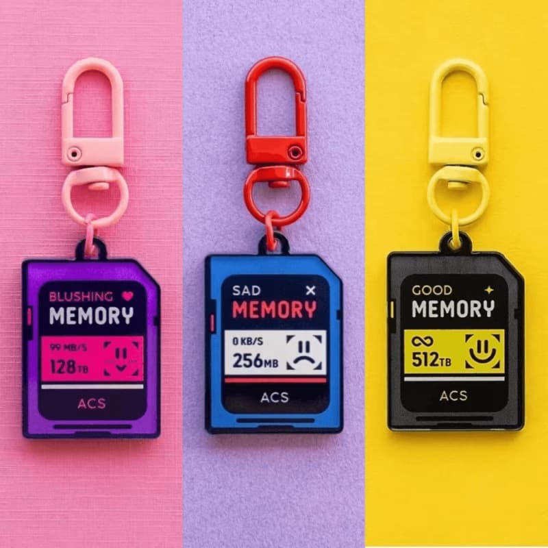 New Memory Card Keychain - High Aesthetic Creative Keychain Ins Style Bag Charm Gift