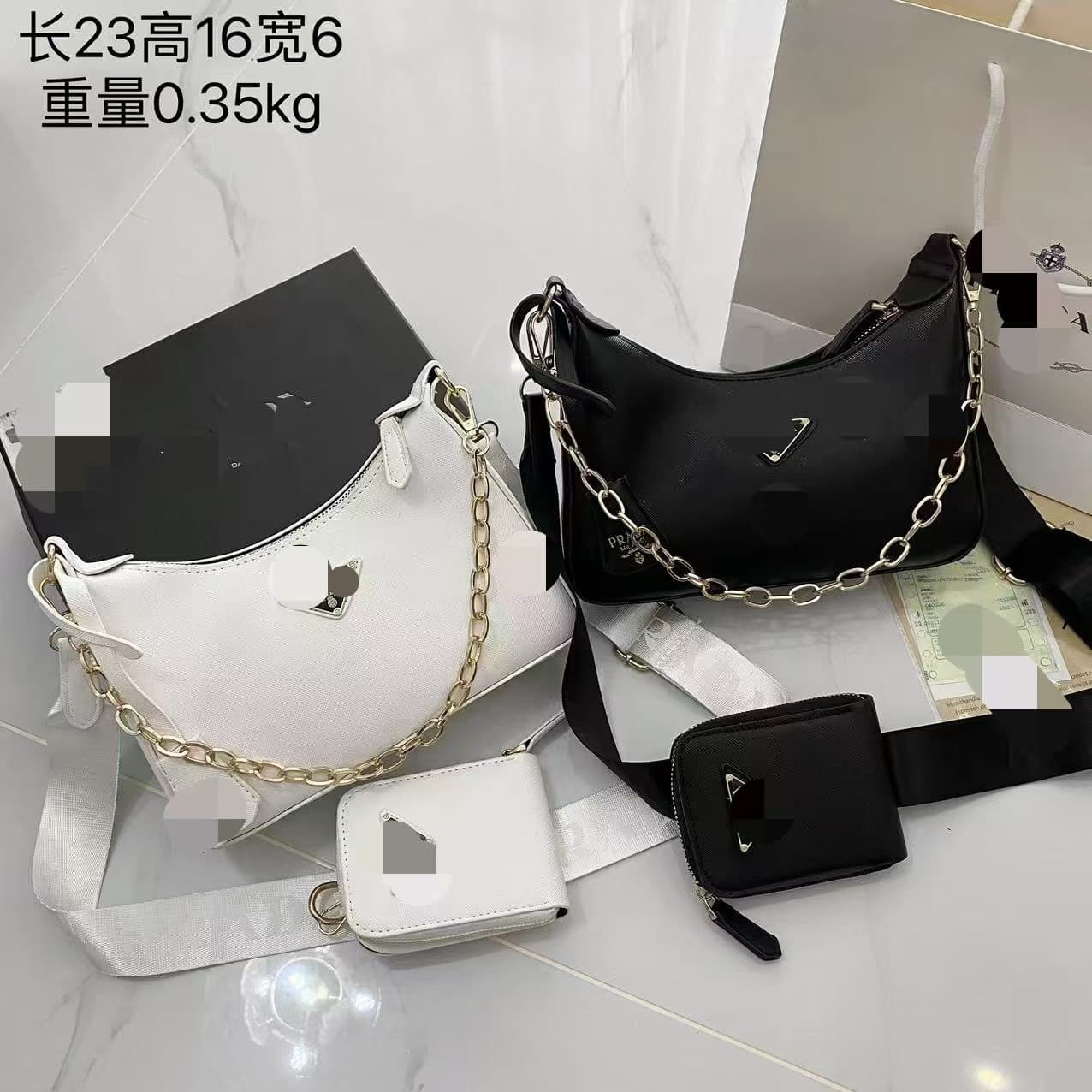 2025 Fashion Women's Bag Premium Moon Bag Chain Underarm Bag Versatile Wide Strap Crossbody Bag Shoulder Dumpling Bag