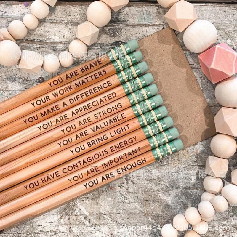 Cross-Border Bestseller Affirmation Pencil Set Creative Colored Pencil Set 2B Pencils Colored Drawing Wooden