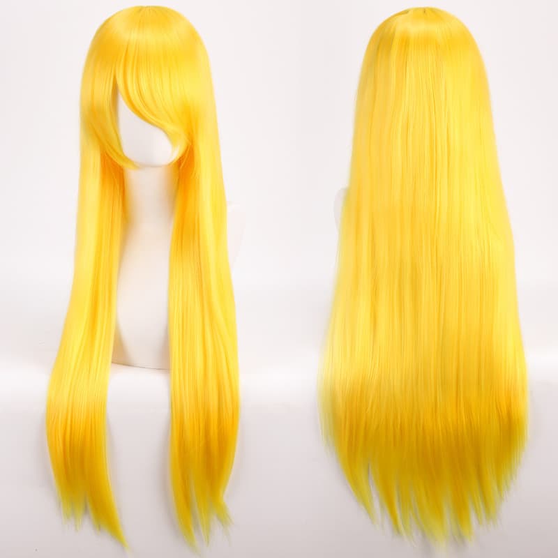 European and American Fashion Anime Cosplay Wig, Center-Part Fashionable Bangs Wig, Extra Long Straight Wig Full Headpiece