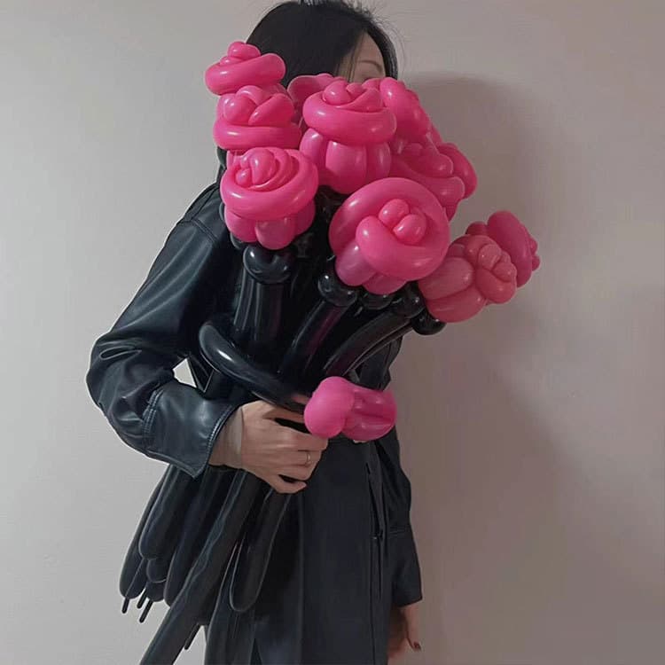Confession Balloon Bouquet Set for Night Market Street Stall, Long Balloons for Children's Spring Outing DIY Balloon Material Kit