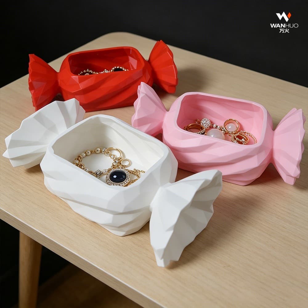 Cross-border 3D Printed Dopamine Candy-Shaped Decorative Tray Candy Storage Box Home Desktop Ornament