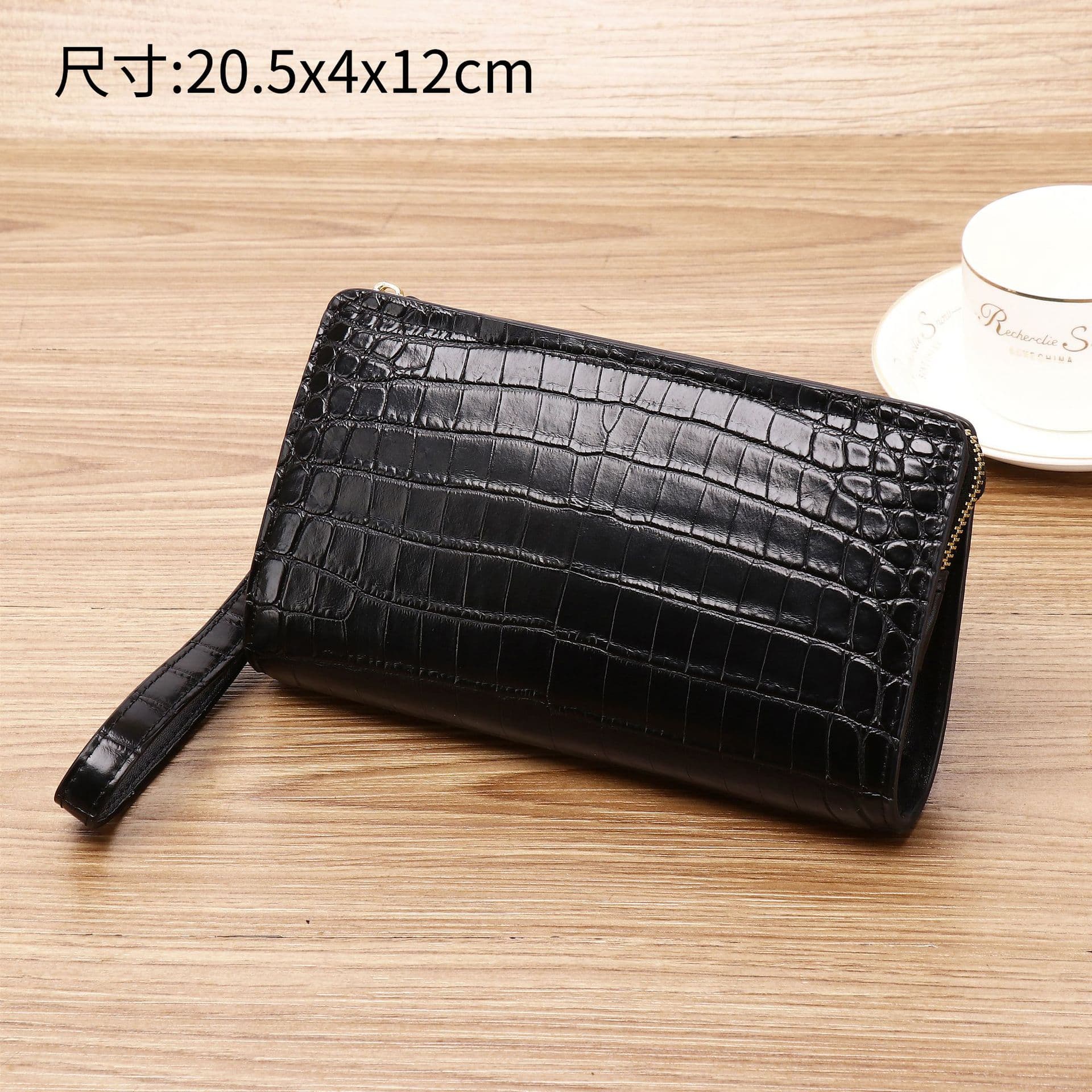 New Crocodile Belly Pattern Men's Long Wallet Large Capacity Handbag Multi-functional Clutch Bag Multi-card Mobile Phone Bag Trendy