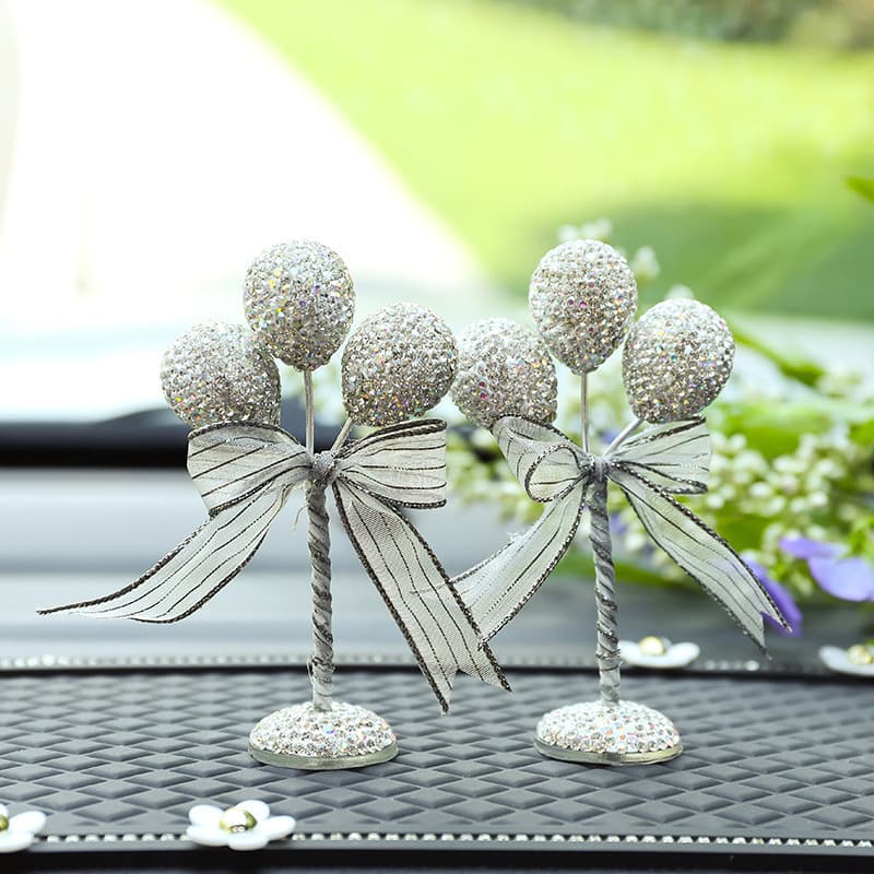 New Creative Rhinestone Balloon Car Ornament for Confession, Light Luxury Car Decoration, Wholesale