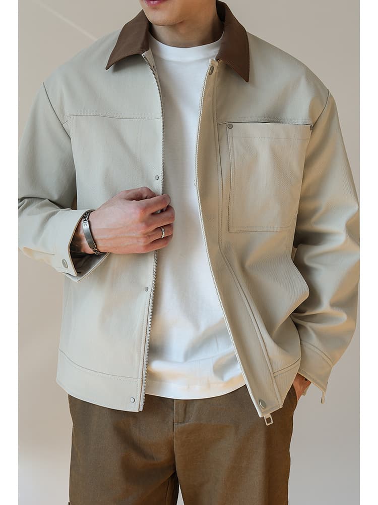 American Cleanfit Barn Style Lapel Jacket for Men, New Spring/Autumn Retro Workwear Casual Executive Blazer