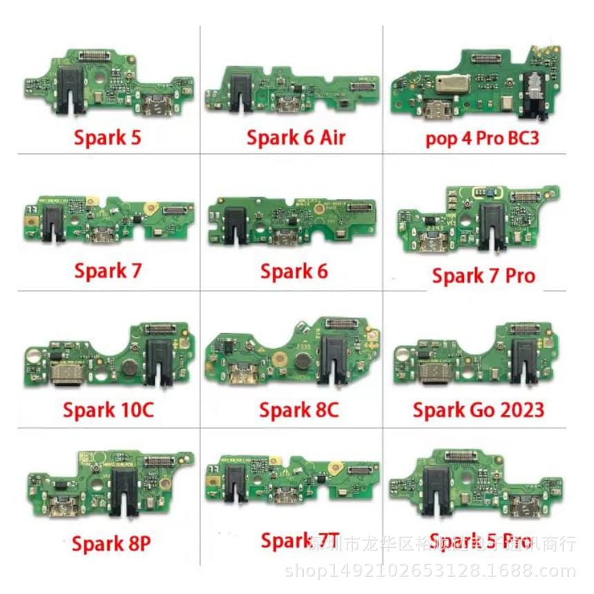 For Tecno Spark 5 Air Charging Port Board Spark 6 Go 7T 8P 9 10C Charging Port USB Flex Cable