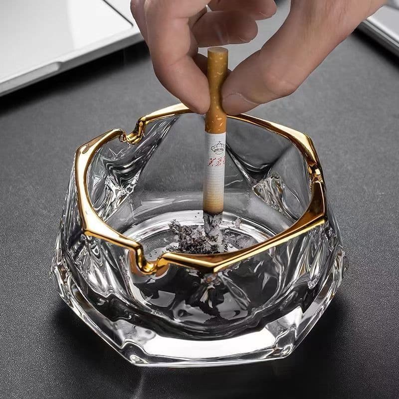 Hotel Glass Ashtray Commercial High-End Ashtray Home Living Room Minimalist Ash Tray Premium Stylish Creative Trend