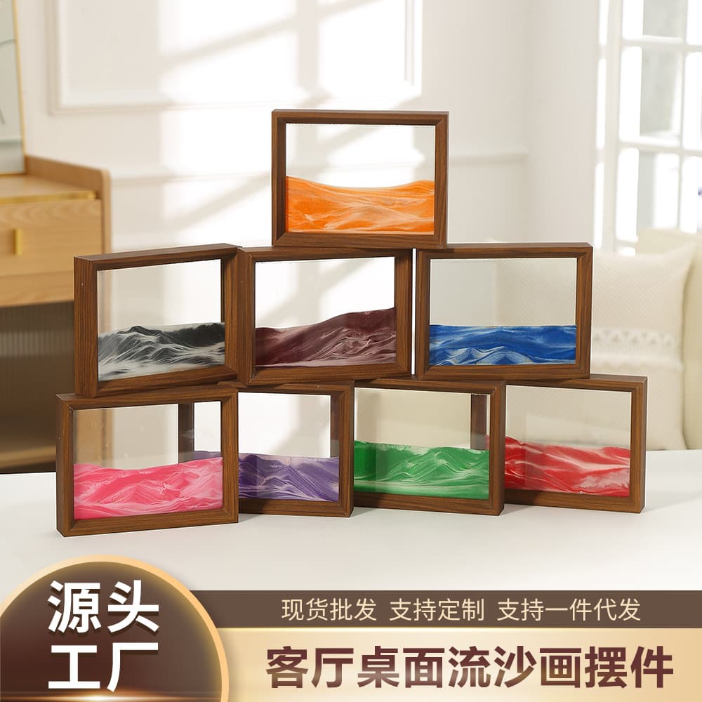 Sand Frame Stress-relief Sand Art Painting Ornament Living Room Desktop Decor Hourglass Office Ornament Art Craft