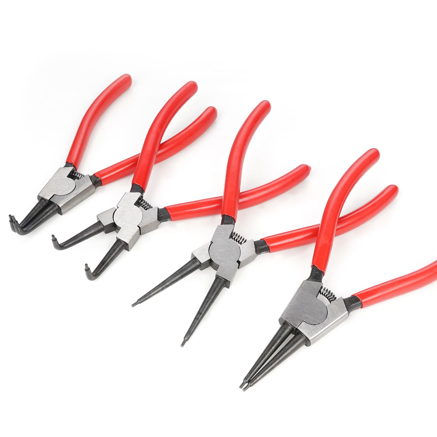 Cross-border new product multi-function red snap ring pliers tool set, spring pliers, snap ring pliers, circlip pliers, internal/external dual-use pliers.