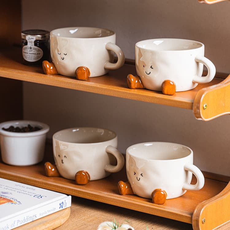 Cute Footprint Mug Ins Creative Ceramic High-Value Coffee Cup Drink Cup Milk Cup Gift Box Set