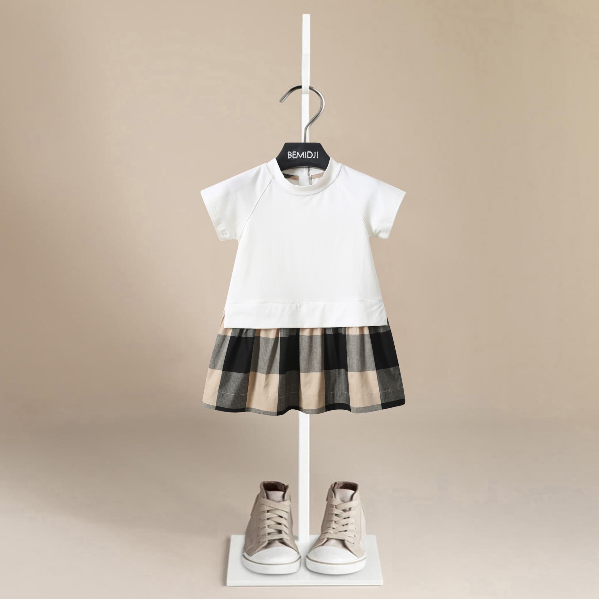 Bemidji Girls Dress Summer Short Sleeve Toddler Round Neck Children's Dress Princess Dress New Kids Clothing Factory Wholesale