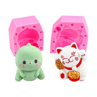 New Year Lucky Cat Fortune Cat Piggy Bank Ornament Baking Cake Decoration Toy Dessert Table Decoration Mold