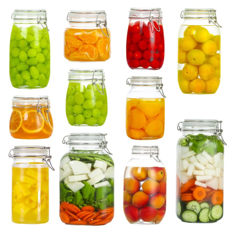 Wholesale glass sealed jars stainless steel buckle tea jars food storage jars kitchen grain storage boxes