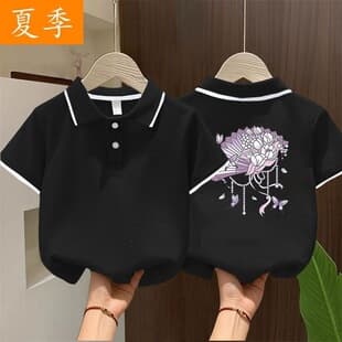 Girls Short Sleeve Polo Shirt 2026 Summer New Style, Children's Turn-down Collar T-Shirt, Medium to Big Kids Half Sleeve Fashion Top