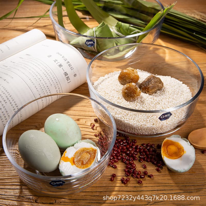 Langxu lead-free transparent glass bowl thickened instant noodle bowl fruit and vegetable salad bowl egg bowl dessert soup bowl wholesale