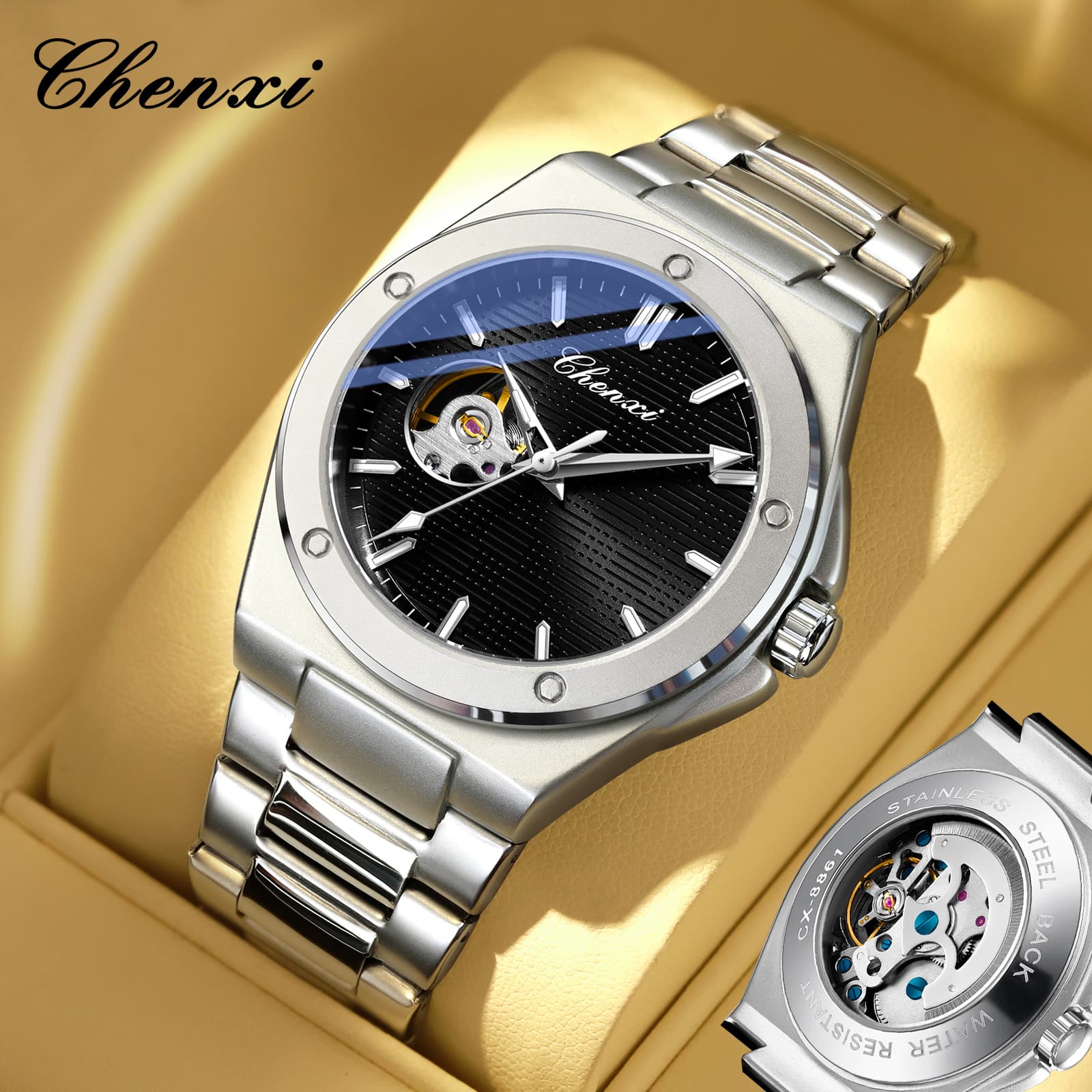 CHENXI/CHENXI mechanical watch cross-border business popular fully automatic mechanical watch fashionable luminous waterproof men's watch