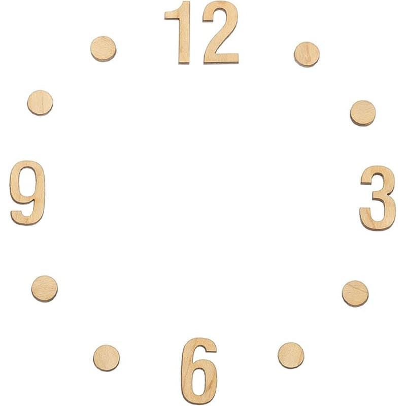 Cross-border DIY Wall Clock Scale Wooden Self-adhesive Clock Digital Clock Accessories Walnut Arabic Number Plate