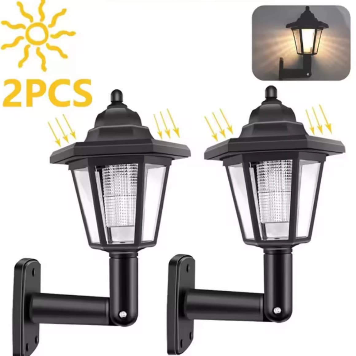 Solar hexagonal lamp ground lamp landscape lamp solar garden lamp LED outdoor wall lamp waterproof garden lamp