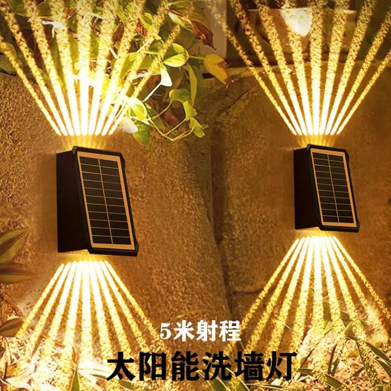 New Solar Wall Washer Light Outdoor Waterproof Villa Garden Light Atmosphere Decorative Spotlight Home Landscape Wall Light