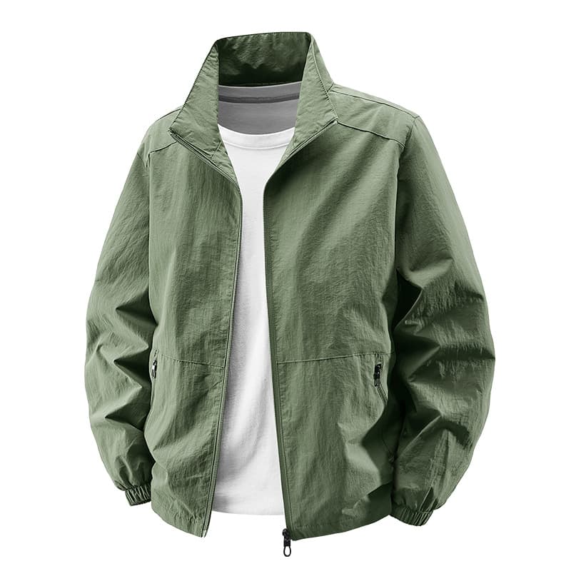 Versatile Jacket for Men Spring Autumn 2025 New Stand Collar Outerwear Casual Loose Fit Top