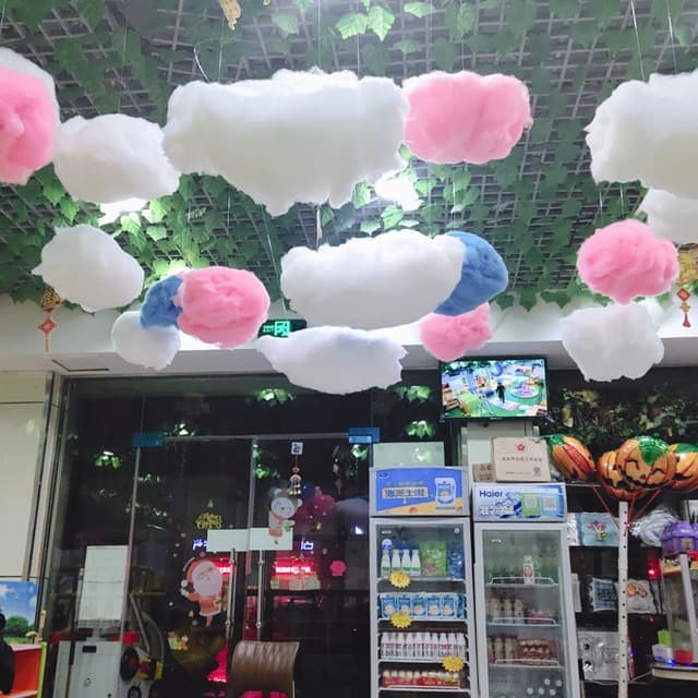 Colorful Cotton Cloud Decorative Props Simulated White Cloud Pendant For Kindergarten Window Shopping Malls Schools Shops