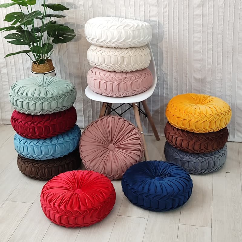 Cross-Border Ins Scandinavian Pumpkin Pillow Cushion Cushion Lumbar Support Living Room B&B Pleated Wheel Futon Cushion Sofa