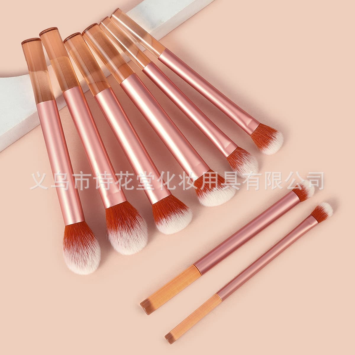 Cross-border Long Handle 8-Piece Makeup Brush Set Crystal Handle Portable Travel Powder Brush Contour Blush Eyeshadow Brush RT