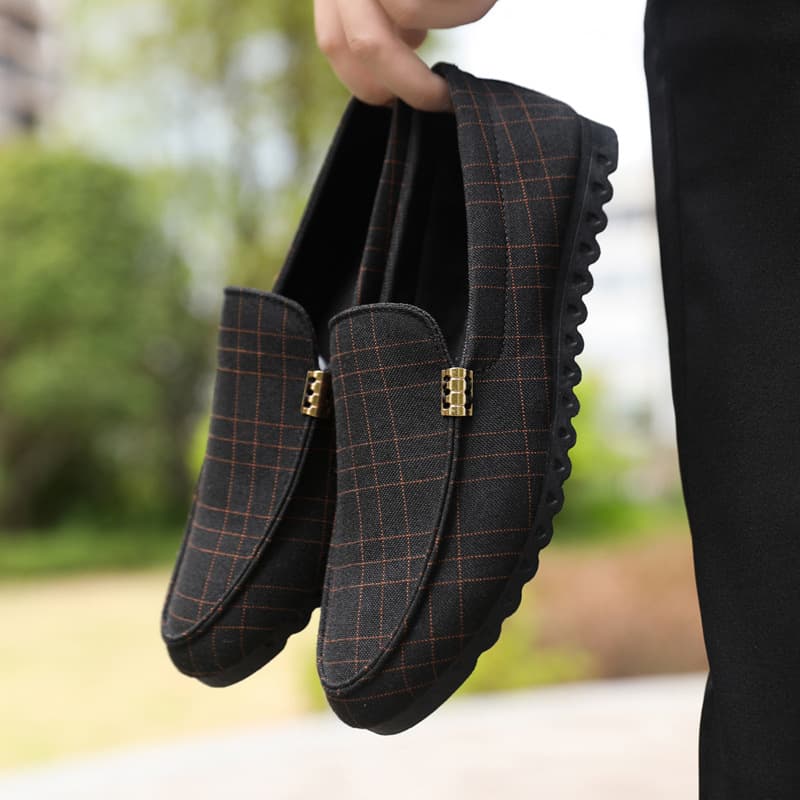Men's Fall Breathable Canvas Shoes, Versatile Loafers, Casual Korean Style Slip-On Shoes