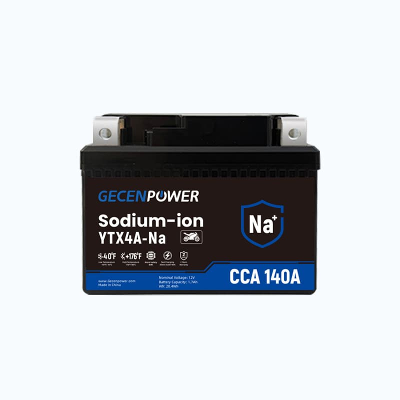 Sodium-Ion Motorcycle Starting Battery YTX4A 140CCA, Eco-Friendly New Energy Replacement for Lead-Acid Batteries