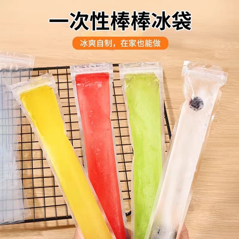 Disposable popsicle crushed ice bag household homemade ice cream ziplock bag transparent fresh-keeping bag food fruit ice bag