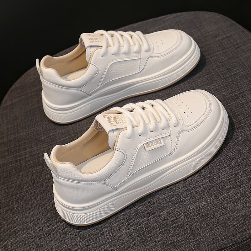 New Spring Thick-Soled Sneakers for Women, Popular Casual White Shoes, Trendy Mesh Versatile Sports Shoes 2025