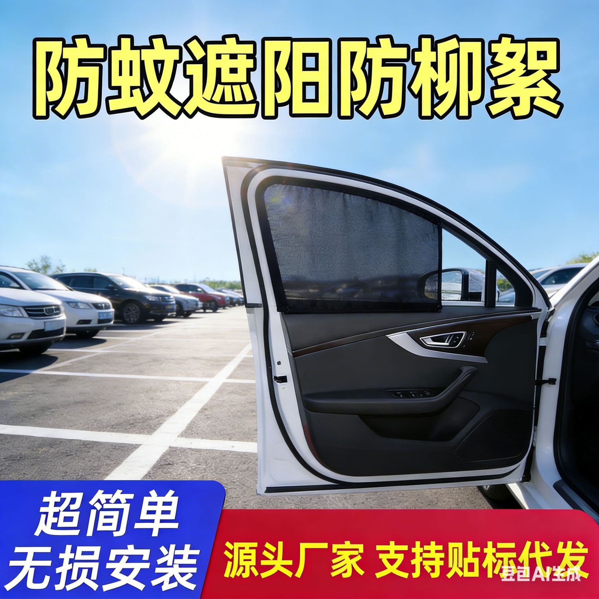 Car Sun Shade Heat Insulation Umbrella Windshield Sun Protection Mosquito Net Curtain Sun Visor