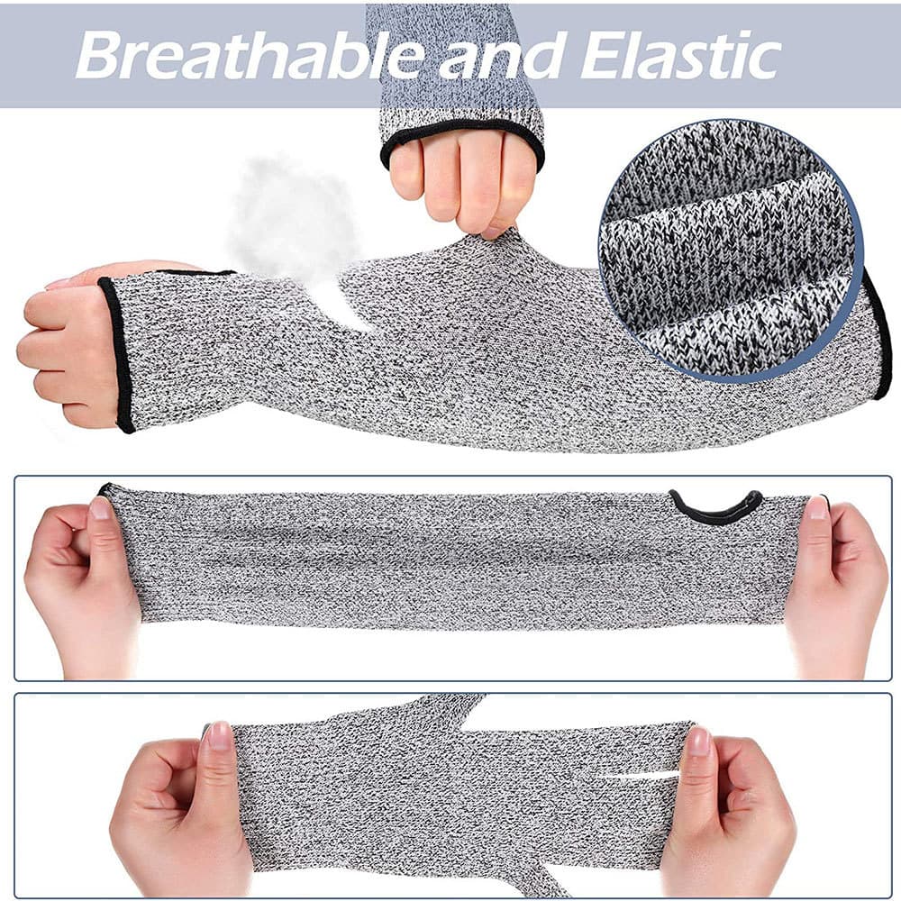 Cut-Resistant Arm Sleeves with Thumb Hole for Construction, Farm, Kitchen, Gardening, Butchering, and Outdoor Work