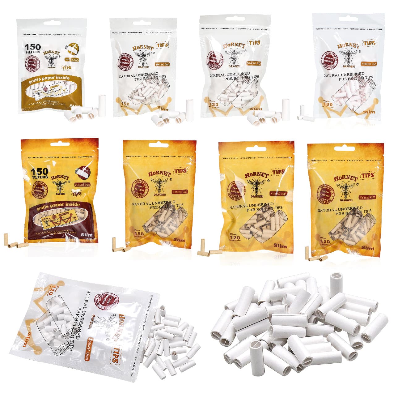 HORNET cross-border new model Bumblebee 5mm 6mm 7mm one-piece paper filter tips unpacking