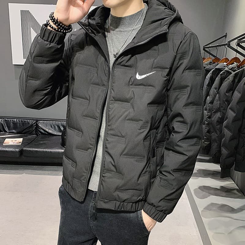 Brand winter down jacket men's trendy brand white duck down hooded 2024 new winter wear warm trendy brand short jacket