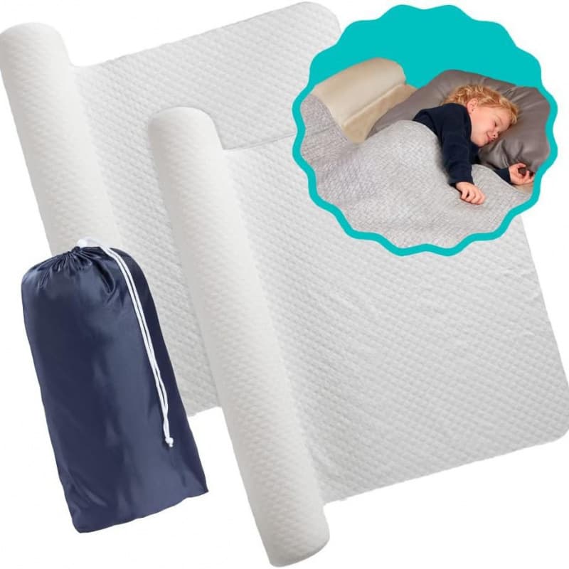 Non-Slip Machine-Washable Cover for Inflatable Bed Bumper, Portable Safety Memory Foam Bed Rail