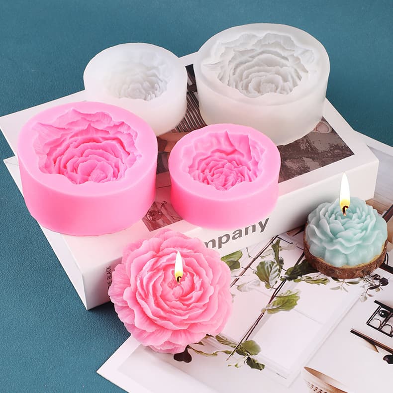 3D Large Peony Flower Silicone Mold Rose Flower Scented Candle Aroma Stone Handmade Soap Resin Mold