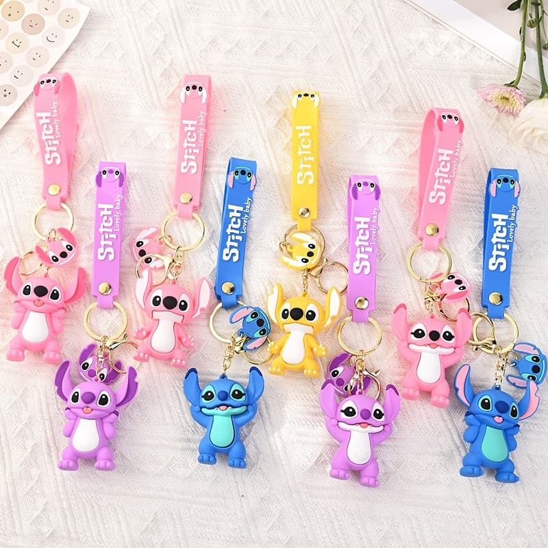 Cute Stitch Keychain Doll Cartoon Soft Rubber Stitch Keychain Blind Box Anime Gift Keychain Pendant