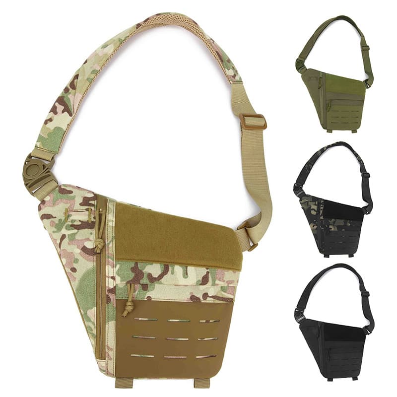 Tactical Chest Bag Lightweight Multi-Functional Outdoor Sports Crossbody Bag with Holster Position Military Camouflage Waist Pack