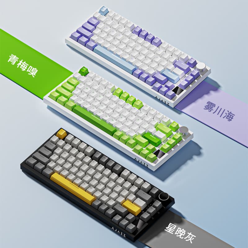 Ajazz BlackJack AK820 Pro Wireless Bluetooth Mechanical Gaming Keyboard Customizable 75 Hot Swap Gasket Switches RGB Backlight