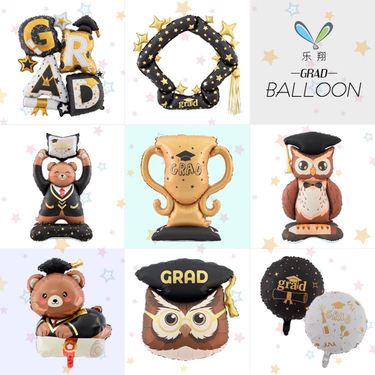 New Cross-Border Hot-Selling Graduation Trophy Aluminum Foil Balloons for Celebration and Congratulation, Grad Party Decoration Atmosphere Props Wholesale