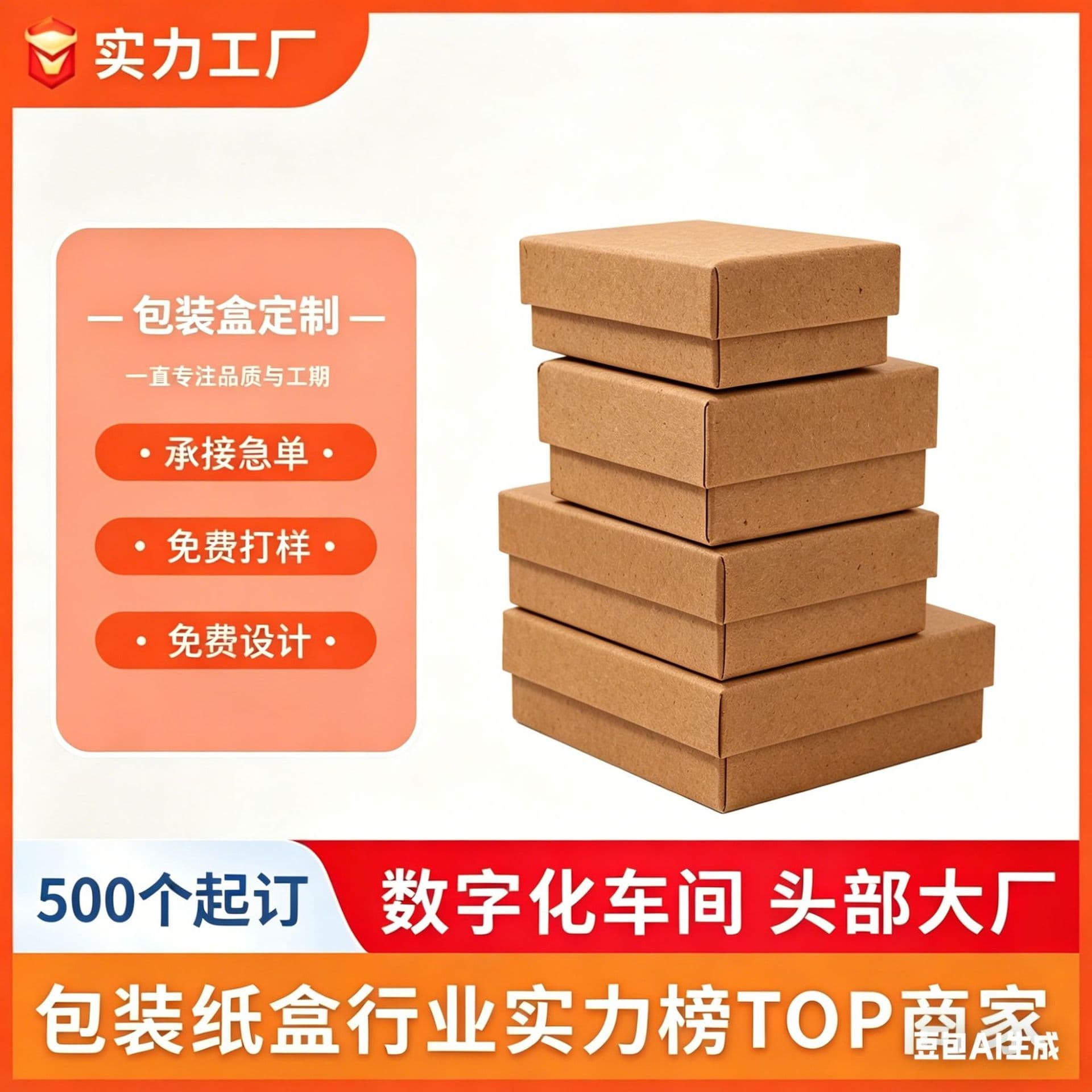 Heaven and earth cover retro kraft paper box gift box custom jewelry box ring earrings packaging box jewelry box