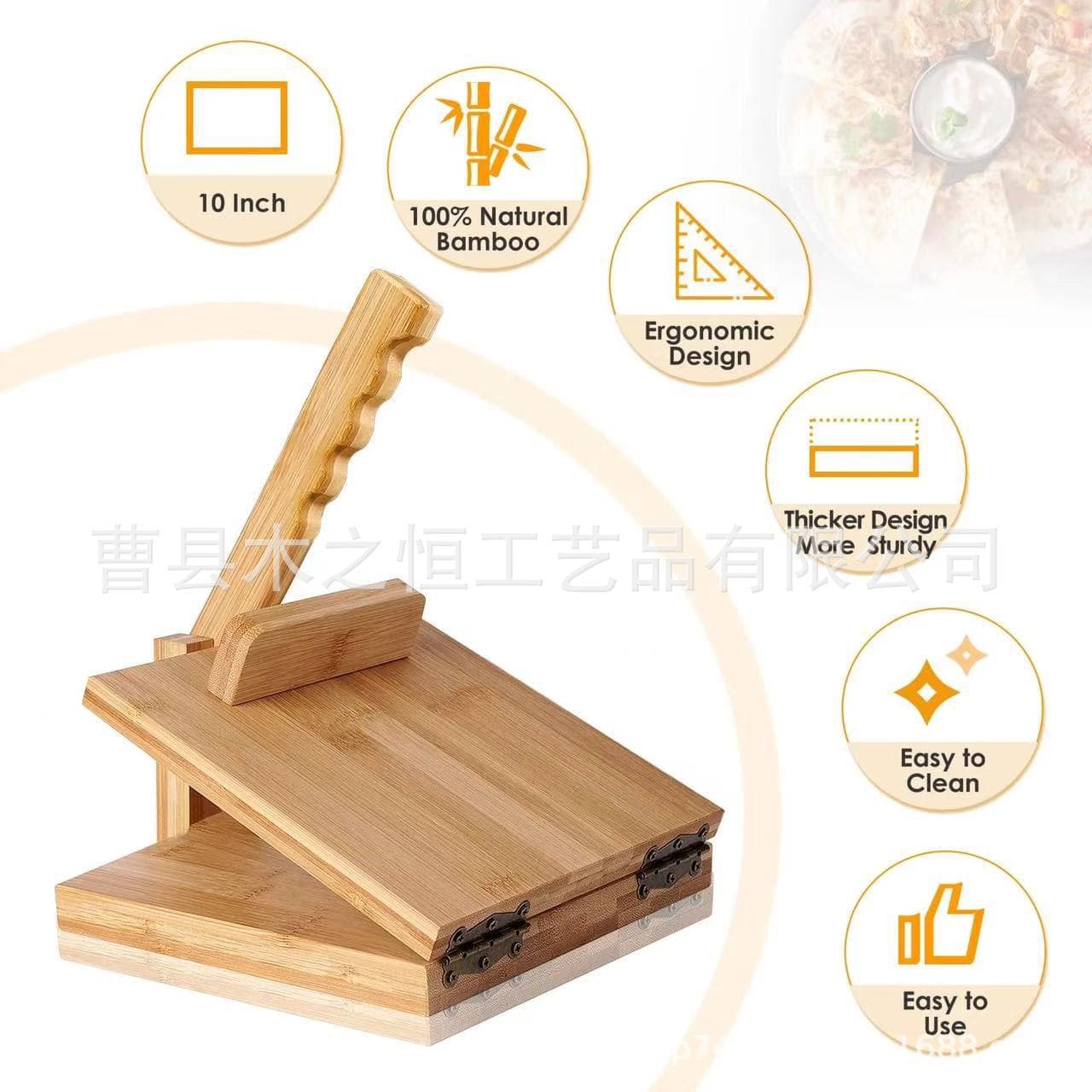 Cross-border Wooden Dumpling Wrapper Press Corn Tortilla Presser Kitchen Pasta Dough Presser Solid Wood Dough Press