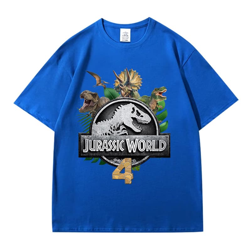 Jurassic Dinosaur Boys Short Sleeve Children's Birthday Number T-Shirt Photo Atmosphere Baby Birthday Boy Wear