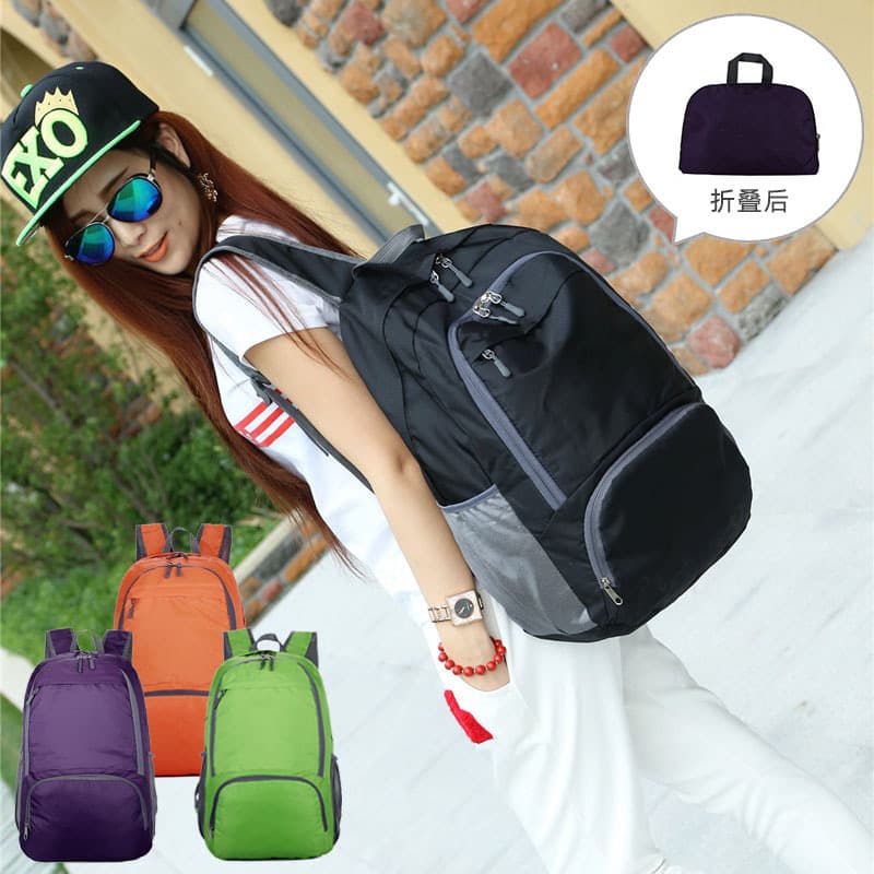Ultra-Light Foldable School Bag, Customized Outdoor Sports Bag, Travel Storage Foldable Backpack, Wholesale Printed Logo
