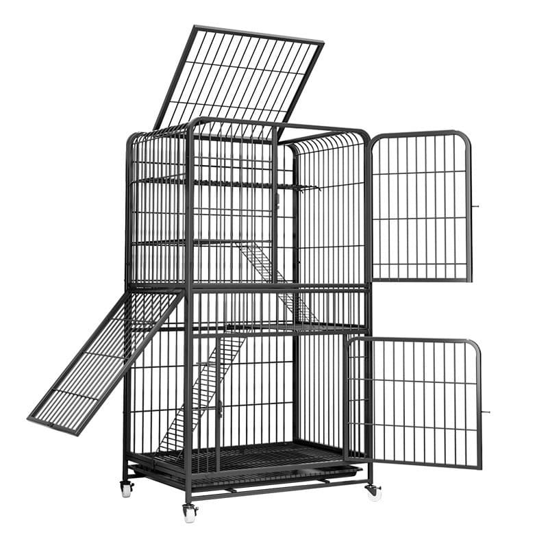 Cat Cage for Home Indoor, Space-Saving Cat Villa with Large Free Space, Multi-Layer Cat Sleeping Nest