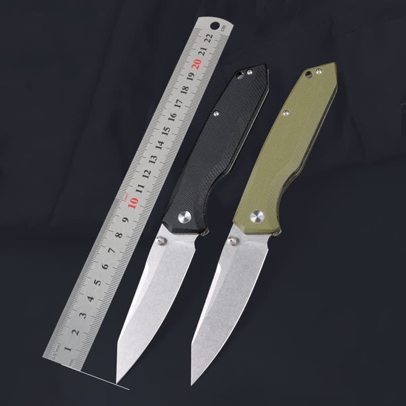 Cross-border Outdoor Survival High Hardness Folding Knife, Portable Mini Knife with G10 Handle, Multi-functional Gift Tool
