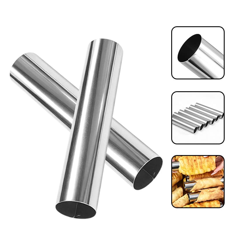 Stainless steel Danish croissant mold, round Danish spiral tube, croissant cream roll, spiral tube baking tool