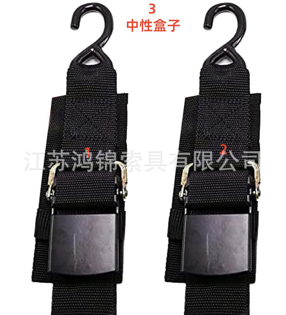 In Stock Cross-Border Ratchet Straps 4cm 5208 Ratchet Straps Padded Handle S Hook Soft Loop Tightener