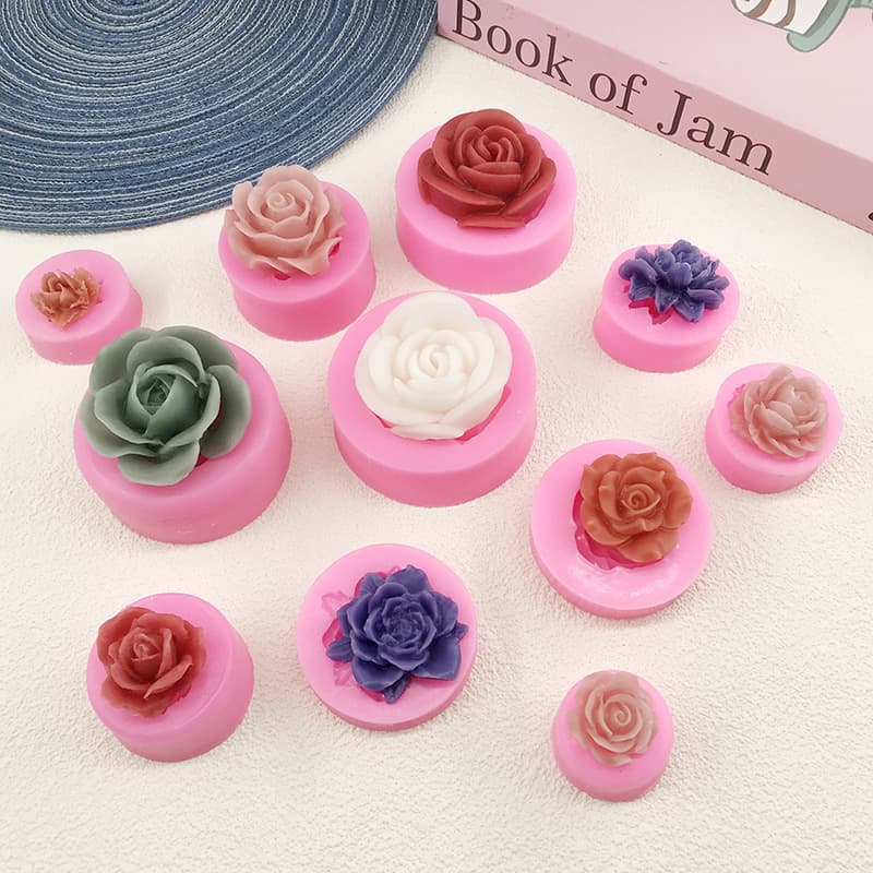 Rose Silicone Mold Flower Shape Chocolate Baking Mold Fondant Cake Decoration Flower Gypsum Resin Mold